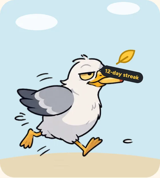 Kevin the seagull runs off with a 12-day streak in his beak.